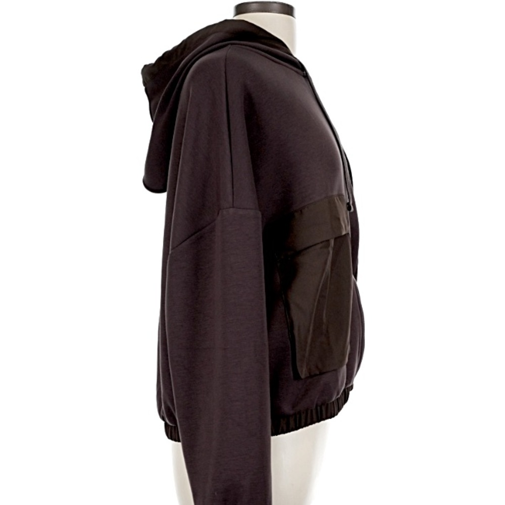 Rae Mode Modal Scuba Pocket Hoodie Jacket Black size Large - Picture 4 of 7
